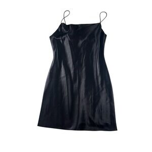 Alice +‎ Olivia Black Satin Slip Mini Dress CC000205526 Size 10